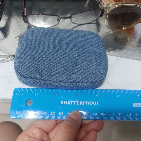 Denim Mini Coin Purse Bag Wallet Clip On Charm Keyring Charm Practical Cute - Picture 4 of 6